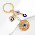 Blue Nazar Evil Eye Charm Keychain With Rhinestone Filigree Pendant view 12