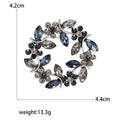 Crystal Olive Leaf Wreath Brooch Floral Rhinestone Circle Pin view 8