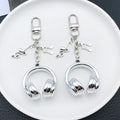 Silver-Led Headphone and Music Note Clip Keychain Eight-Color Collection view 2