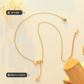 Love Letter Bar Star Drop Pendant Necklace Gold Steel Tone view 2