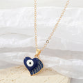 Gold Tone Enamel Winged Heart Evil Eye Pendant Necklaces view 6