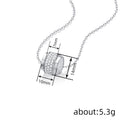 Silver Tone Rectangular Pave Crystal Pendant Necklace view 4