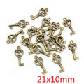 Antique Bronze Ornate Key Charms in Five Vintage Designs view 6