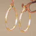 Segmented Pink And White Large Hoop Earrings In Three Sizes view 7