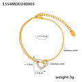 Gold Chain Hollow Heart Bracelet And Necklace Two Tone Set view 6