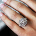 Round Pavé Disc Crystal Ring in Polished Metal Jewelry view 1