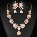 Black Silver Tone Multicolor Crystal Vine Six Designs Metal Necklace and Earring Set view 10