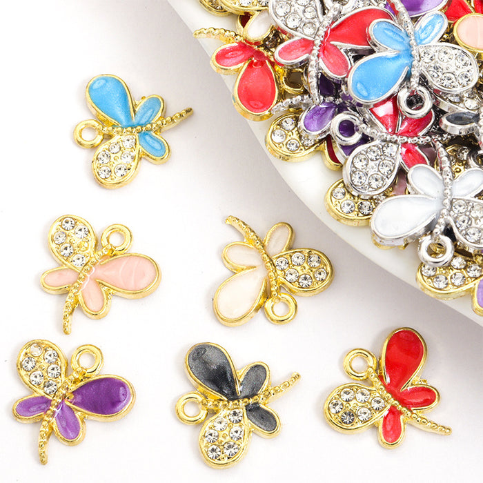 Crystal Dragonfly Enamel Charm Collection for Jewelry Making