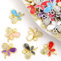 Enamel-Look And Crystal-Accented Gold Silver Dragonfly Alloy Charms in 12 Styles view 1