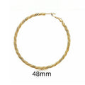 Gold Tone Twisted Hoop Earrings in Three Diameter Options view 8