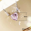 Heart-Shaped Solitaire Pendant Necklace In Three Stone Colors view 5