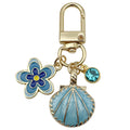 Three-Color Shell Flower and Rhinestone U Clip Keychain Collection view 5