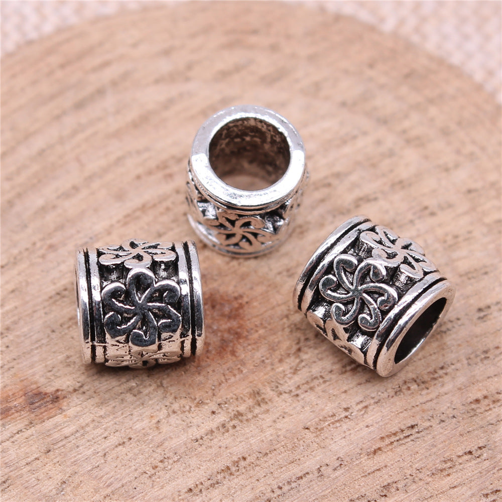 10x10x10mm 1.8g Antique Silver Zinc Alloy Large Hole Loose Metal Beads for Bracelet Jewelry Making