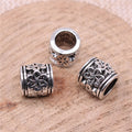 Antique Silver Open Scrollwork Large Hole Barrel Bead view 2