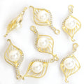 Crystal-Accented And Pearl-Look Gold Silver Teardrop Jewelry Pendants in 2 Styles view 5