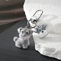 Flocked Plush Dog Breed Keychains Lobster Clasp Four Styles view 2