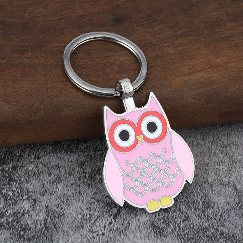 Cartoon Owl Enamel Zinc Alloy Keychain Gift Accessory