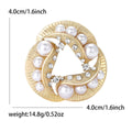Interlocking Triangle Pearl Brooch in Gold or Silver Tone view 5