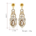 Silver Tone Teardrop Crystal Tassel Tassel Crystal Four Designs Metal Dangle Earrings view 5