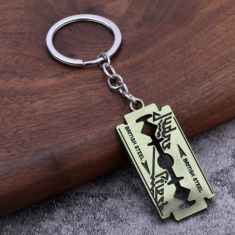 Judas Priest Razor Blade Zinc Alloy Keychain Pendant