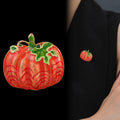 Orange Pumpkin Enamel Metal Brooch Pin for Jackets and Lapels view 4