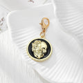 Gold Tone Red or Black Skull Portrait Disc Lobster-Clasp Charms view 3