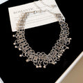 Silver Tone Beaded Chain And Tassel Necklaces Pendant Jewelry view 7