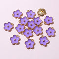 Enamel Flower Metal Jewelry Charms in Seven Color Options view 9