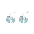 Silver Tone Aqua Translucent Chip Cluster Hook Earrings For Women view 5