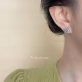 Silver Tone Bee And Aqua Teardrop Stone Stud Earrings view 2