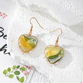 Wire Wrapped Heart Gradient Resin Drop Earrings 5 Colors view 9