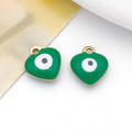 Stainless Steel Heart Evil Eye Charm Pendant for Earrings and Necklace DIY Jewelry