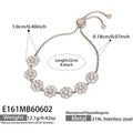 Crystal Flower Slider Bracelet in Gold and Silver Tone view 7
