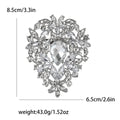 Large Teardrop Crystal Cluster Brooch with Faceted Stones view 11