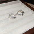 Crossed Star Huggie Hoop Earrings Fashion Jewelry Collection view 7