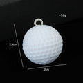 Molded Golf Ball Charm Pendants Dimpled Silver-Tone Loop Six Colors view 2