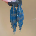 Rhinestone Tapered Fringe Stud Earrings in Three Colors view 8