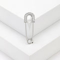 Crystal Head Safety Pin Brooch in Gold or Silver Tone view 6