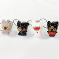 Gothic Monster Cat Figurine Phone Strap Charms in Four Designs view 2