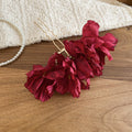 Sheer Fabric Flower U-Pin Hair Sticks Gold Metal 5 Colors view 7