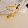 Leaf Wrap And Sculptural Wave Open Arm Cuffs In Gold Or Silver Tone view 6