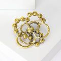 Layered Crystal and Pearl Flower Brooch in 2 Color Styles view 3