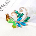 Green Aqua Gold Tone Phoenix Pearl Look Metal Brooch Pin view 4