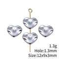 Puffed Heart Silver Tone Small Hole Spacer Beads For Jewelry Making view 3