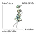 Shell Dress Girl Brooch In Metal With An Iridescent Shell-Like Dress And Silver-Tone view 6