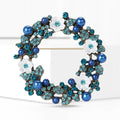 Pearl Rhinestone Flower Wreath Brooch Four Color Styles view 2