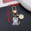 Mixed Cat and White Daisy Enamel Clip Keychain Eight-Style Collection view 5