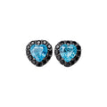 Black Tone Crushed Crystal Heart Stud Earrings Fashion Jewelry view 5