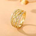 Wide Infinity Motif Pave Ring In Gold, Silver, And Two-Tone Finishes view 3