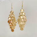 Gold Tone Layered Disc Cascade Hook Earrings Fashion Jewelry for Women view 6